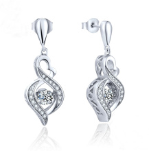 Fashion Jewelry Dancing Diamond 925 Silver Dangle Earring